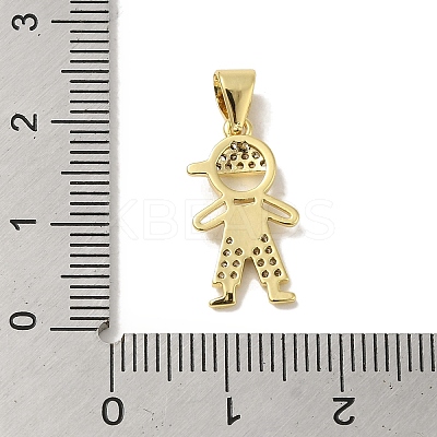 Rack Plating Brass Micro Pave Cubic Zirconia Pendants KK-P272-16A-G-1