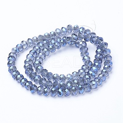 Electroplate Transparent Glass Beads Strands EGLA-A034-T2mm-Y04-1