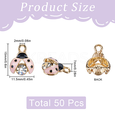 50Pcs Alloy Rhinestones Enamel Pendants FIND-SC0010-82-1