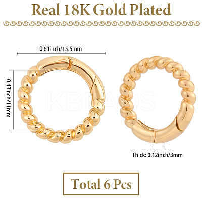 6Pcs Brass Spring Gate Clasps FIND-SC0020-67B-1