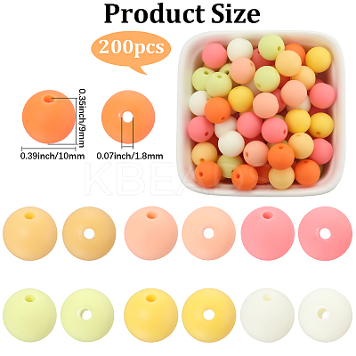 Rubberized Style Imitated Silicone Acrylic Beads MACR-PA0001-06C-03-1