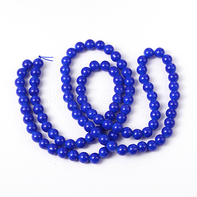 Painted Glass Round Bead Strands X-DGLA-S071-8mm-50-1