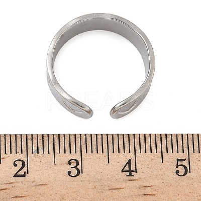 304 Stainless Steel Open Cuff Rings for Women RJEW-A079-05C-P-1