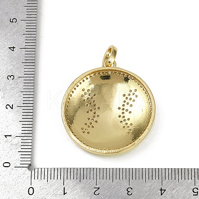Brass Enamel & Micro Pave Cubic Zirconia Pendants KK-M322-06G-01-1