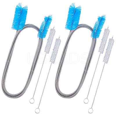 304 Stainless Steel PP Cleaner Double Ended Elastic Hose Pipe AJEW-GF0010-35-1