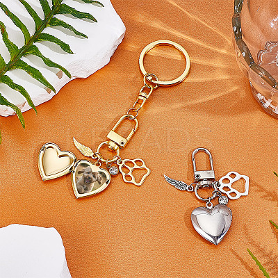 2Pcs 316 Surgical Stainless Steel Locket Pendant Decorations HJEW-NB00253-1
