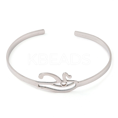 201 Stinless Steel God Eye of Horus Cuff Bangles for Women BJEW-P337-01P-1