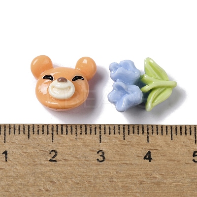 Bear/Flower/Heart Opaque Resin Decoden Cabochons CRES-P031-F-1