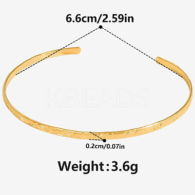 European & American Style 304 Stainless Steel Plain Bangles UM3618-2-1