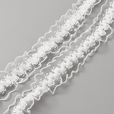 Polyester Fish Silk Elastic Lace Band OCOR-WH0085-19A-1