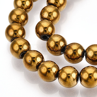 Non-magnetic Synthetic Hematite Beads Strands X-G-S096-6mm-2-1