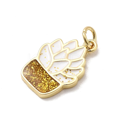 Brass Enamel Pendants KK-P338-39G-01-1