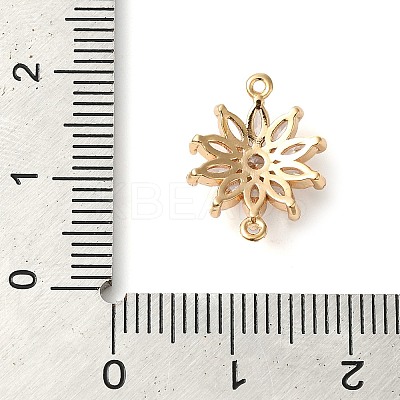 Brass Pave Clear Cubic Zirconia Connector Charms KK-G503-27G-1