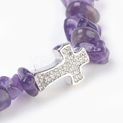 Natural & Synthetic Gemstone Beads Stretch Bracelets BJEW-JB03926-03-1