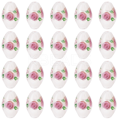 20Pcs Handmade Foil Glass Lampwork Beads LAMP-PA0001-63A-1