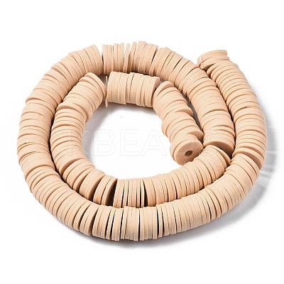 Flat Round Handmade Polymer Clay Beads CLAY-R067-12mm-53-1