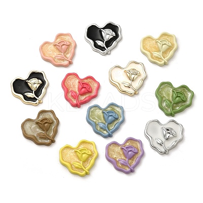 Valentine's Day Opaque Resin Cabochons RESI-F050-01-1