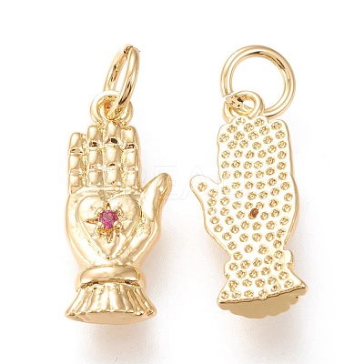 Brass Micro Pave Cubic Zirconia Pendants ZIRC-I044-44G-1