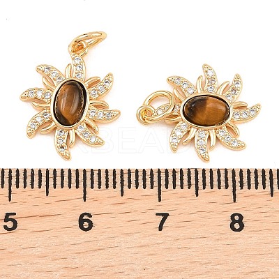 Natural Tiger Eye Pendants KK-H538-15G-1