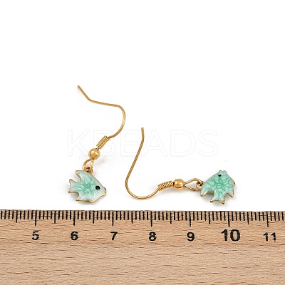 Ocean Series 304 Stainless Steel Enamel Dangle Earrings LS-EJEW-K017-01H-G-1