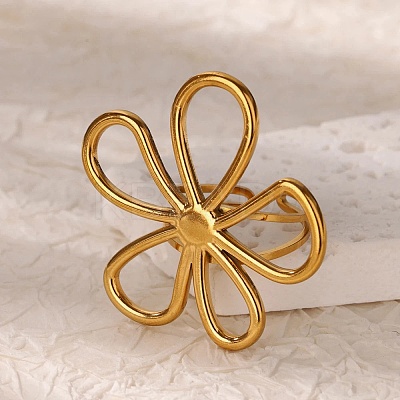 304 Stainless Steel Open Cuff Rings for Women LS-RJEW-U060-04A-G-1