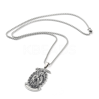 201 Stainless Steel Enamel Pendant Necklaces NJEW-P284-06P-1