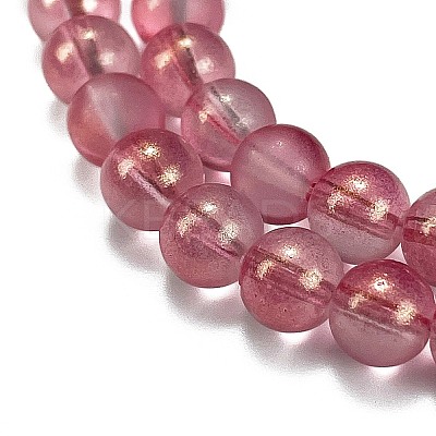 Frosted Transparent Glass Bead Strands X1-GLAA-P065-8mm-09-1