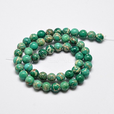 Natural Imperial Jasper Beads Strands G-I122-10mm-05-1