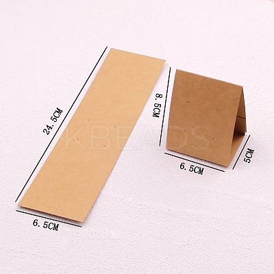 100Pcs Foldbale Kraft Paper Jewelry Display Cards PW-WG76422-01-1