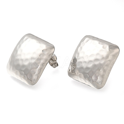 304 Stainless Steel Rhombus Stud Earrings EJEW-I312-04P-1