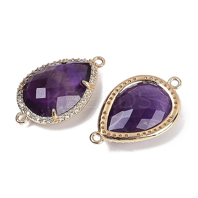 Natural Amethyst Faceted Teardrop Links G-B126-03G-09-1
