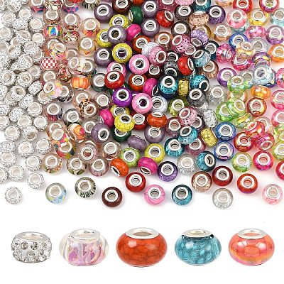 50Pcs UV Plating Resin European Beads RESI-YW0005-81-1