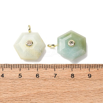 Natural Flower Amazonite Pendants G-P588-02G-10-1