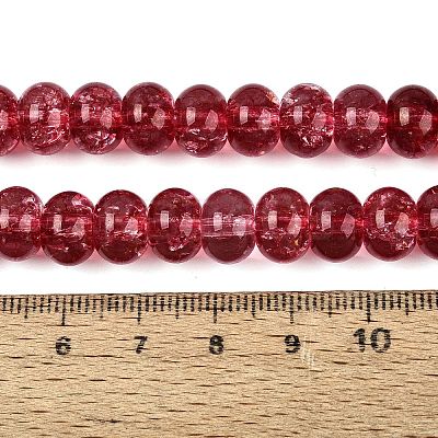 Crackle Transparent Glass Beads Strands GLAA-N074-02B-04-1