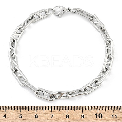 304 Stainless Steel Oval Link  Chain Bracelets for Women Men BJEW-F488-49A-P-1