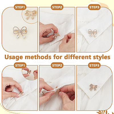 10Pcs 10 Styles Bowknot Shape Alloy ABS Plastic Pearl & Rhinestone Brooches for Backpack Clothes JEWB-GA0001-42-1