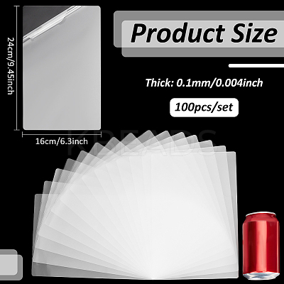100Pcs Plastic Laminating Pouch Film Photo Protecting Sheets AJEW-WH0606-55B-1