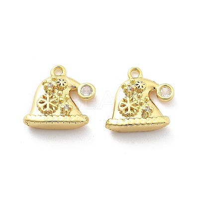 Brass Micro Pave Cubic Zirconia Pendants KK-U049-04G-05-1