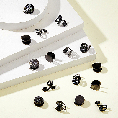 16Pcs 4 Styles Alloy & 304 Stainless Steel Cuff Earrings EJEW-HS0001-17-1