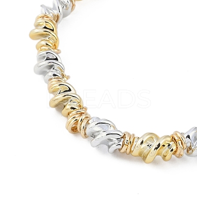 Two Tone Alloy Irregular Twist Beaded Necklaces for Women NJEW-Z043-01PG-02-1