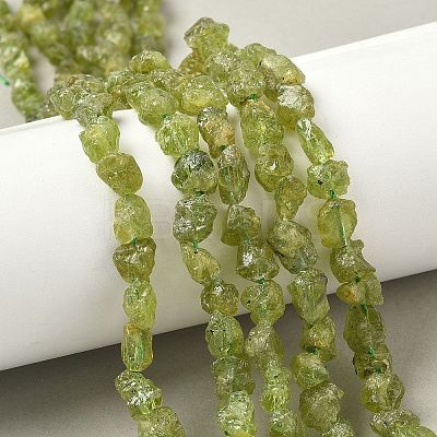 Raw Rough Natural Peridot Beads Strands G-M453-D12-1