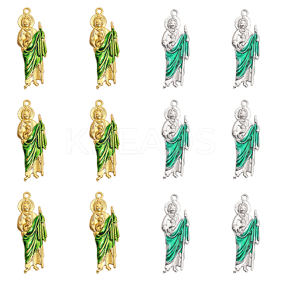 12Pcs 2 Colors Alloy Enamel Big Pendants ENAM-CA0001-54-1