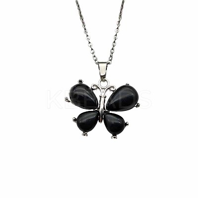 Crystal Butterfly Necklace Pendant Fashion Ornament Minimalist Pendant AM7436-4-1