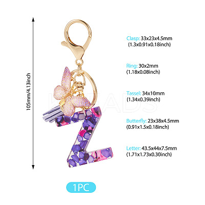 Resin Butterfly Pendant Keychains KEYC-TAC0034-03Z-1