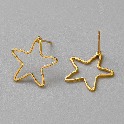 Golden Brass Hollow Geometry Stud Earrings EJEW-WH0012-127I-1