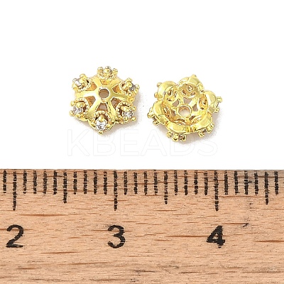 Rack Plating Brass Beads Caps KK-B088-05A-G-1