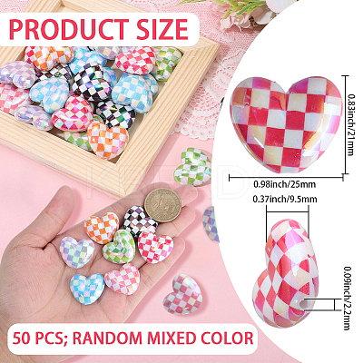 50Pcs UV Plating Opaque Acrylic Beads MACR-PA0001-21-1