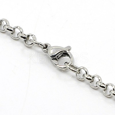 Tarnish Resistant Rolo Chain Necklace for Men NJEW-F027-14-3.5mm-1