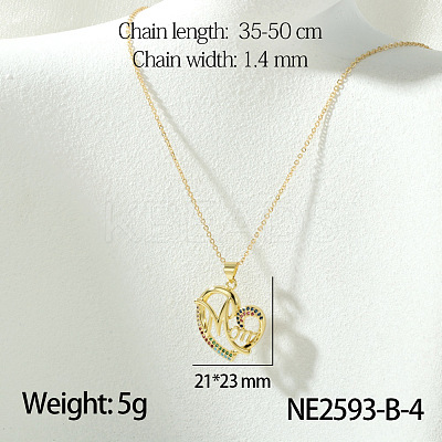 Mother's Day Brass Micro Pave Colorful Cubic Zirconia Pendant Necklaces FS-WG67A5B-12-1