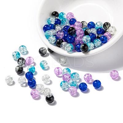 Baking Paint Crackle Glass Beads DGLA-X0006-8mm-03-1